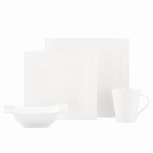 Lenox Tin Can Alley Square Bone China 4 Piece Place Setting, Service for 1 LNX6000